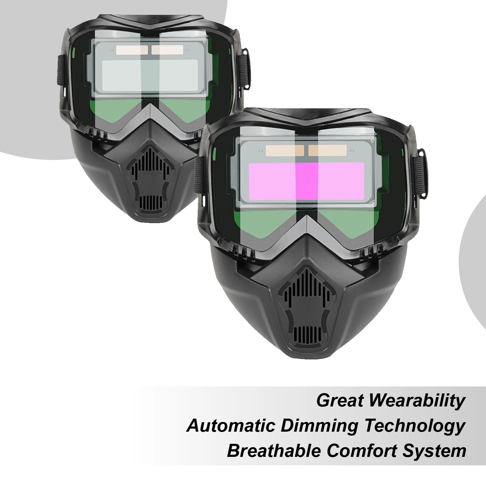 Standard/HD Model Auto Darkening Welding Helmet Detachable Automatic Dimming Head-Mounted Welder Masque Anti-Fog Headgear
