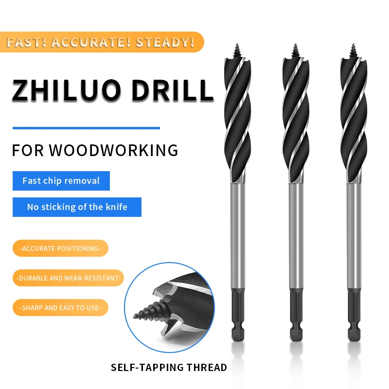 SHEEN 10mm-35mm Twist Drill Bit Set Wood Fast Cut Auger Carpenter Joiner Tool Drill Bit For Wood Cut Suit for woodworking