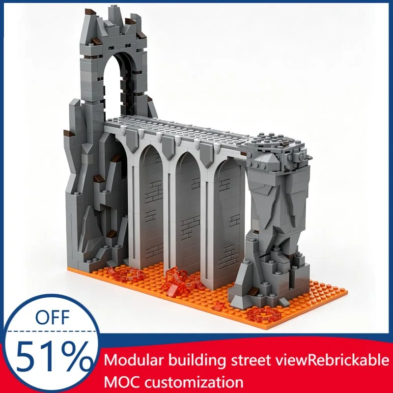 

417PCS LOTR Mount Doom Scene Diorama MOC Model Building Blocks DIY Technology Assembly Educational Toy Birthday Christmas Gifts