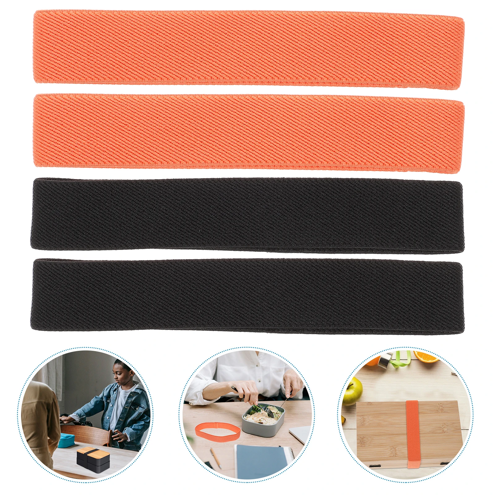 

4pcs 25mm Random Color Elastic Bands Reusable Fixing Straps Food Container Storage Portable Easy Clean High Elastic