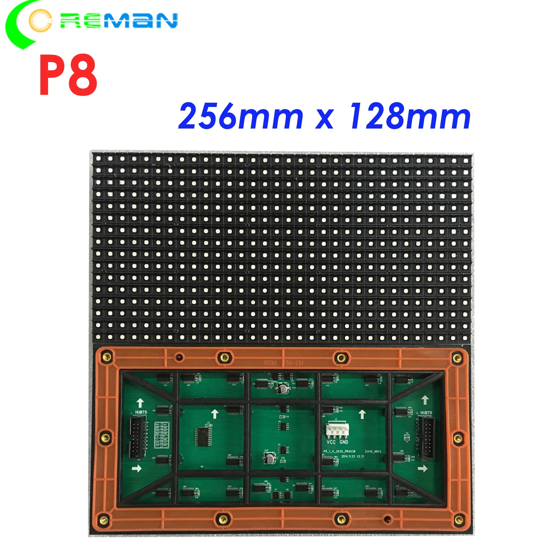 Módulo de exibição led p8 externo 32x16 pixels 128x256 para tela led de publicidade externa