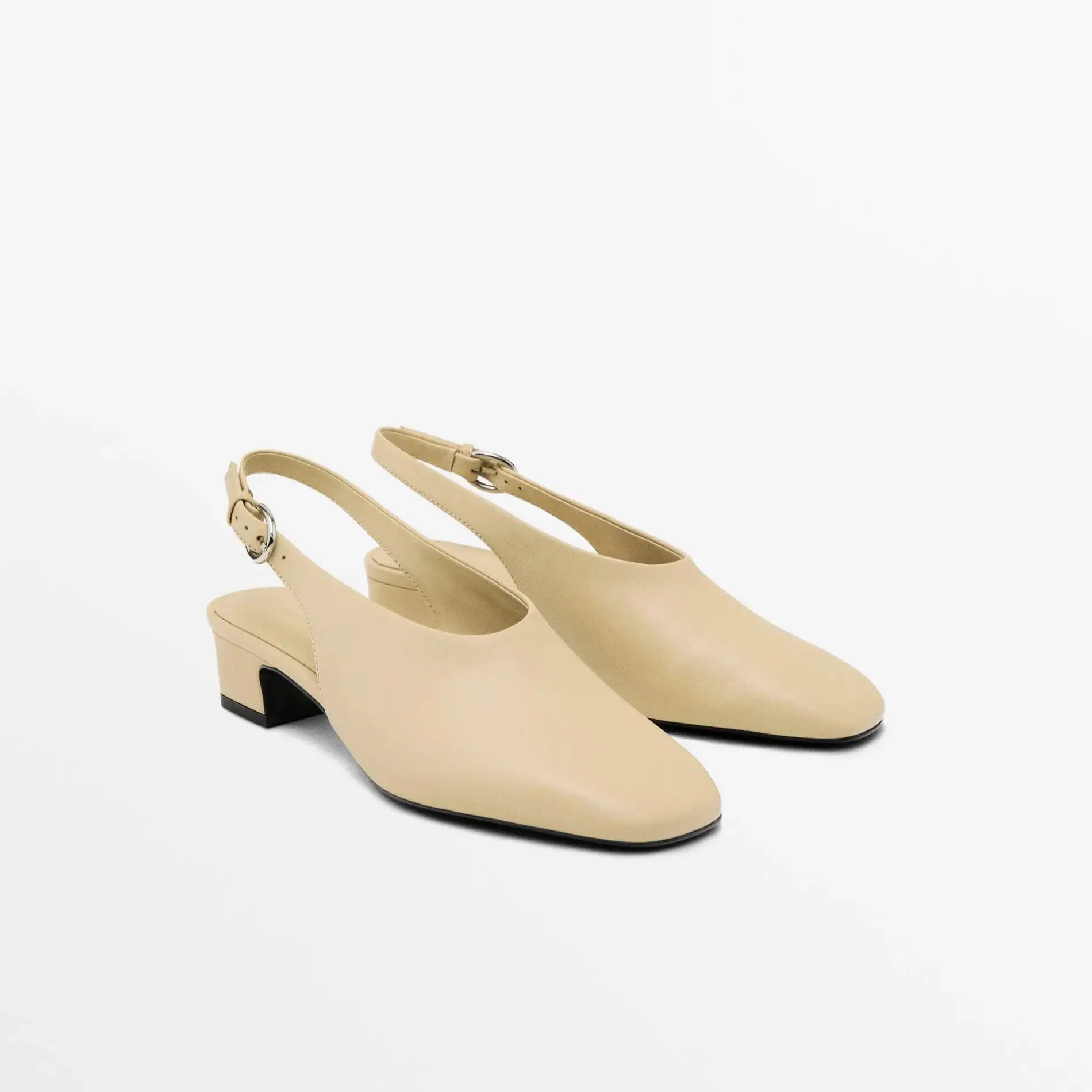 

Женские сандалии во французском стиле из натуральной кожи с пряжкой-ловушкой, туфли на среднем каблуке с круглым носком, повседневная универсальная пригородная обувь для женщин