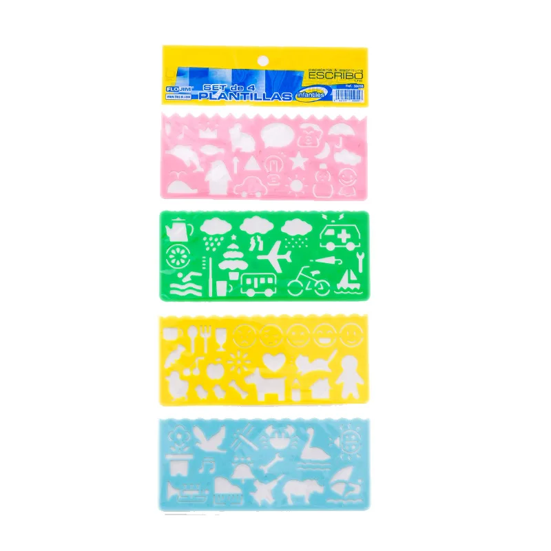 

Creative Kids Multifunctional Cartoon Color Ten Thousand Flowers Ruler Set Cute Art Drawing Toy Student Stationery Boy Girl Gift