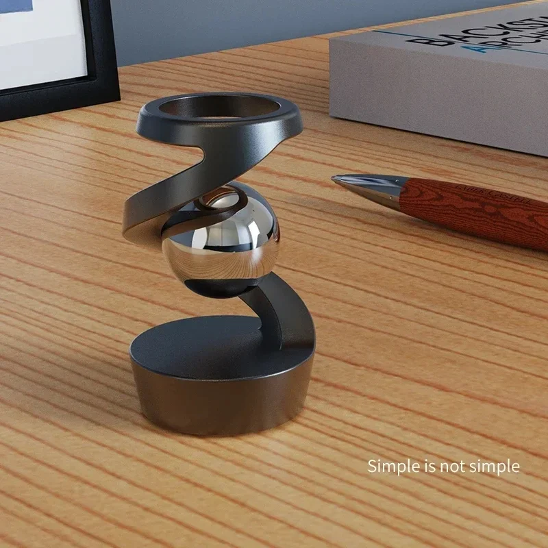 Gravity Defying Kinetic Desk Toy Aluminum Alloy Decompression Hypnosis Rotary Gyro Fingertip Kinetic Levitating Spinner