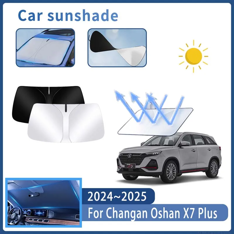 

1 шт. автомобильный солнцезащитный козырек для Changan Oshan X7 Plus 2024 2025, солнцезащитный козырек на лобовое стекло, теплоизоляция, летнее охлаждение, автоаксессуары