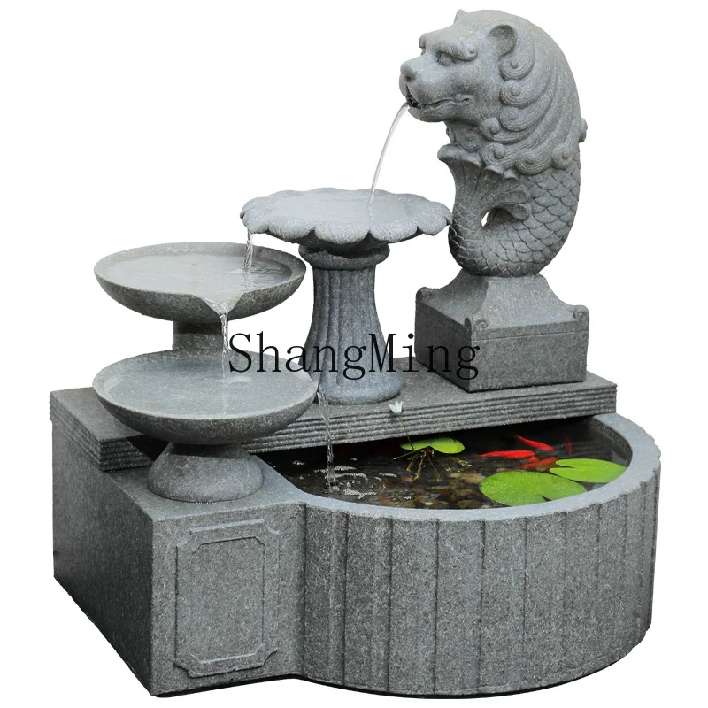 

FG Merlion flowing water ornament fish pond landscaping outdoor garden circulating water system landscape fish tank