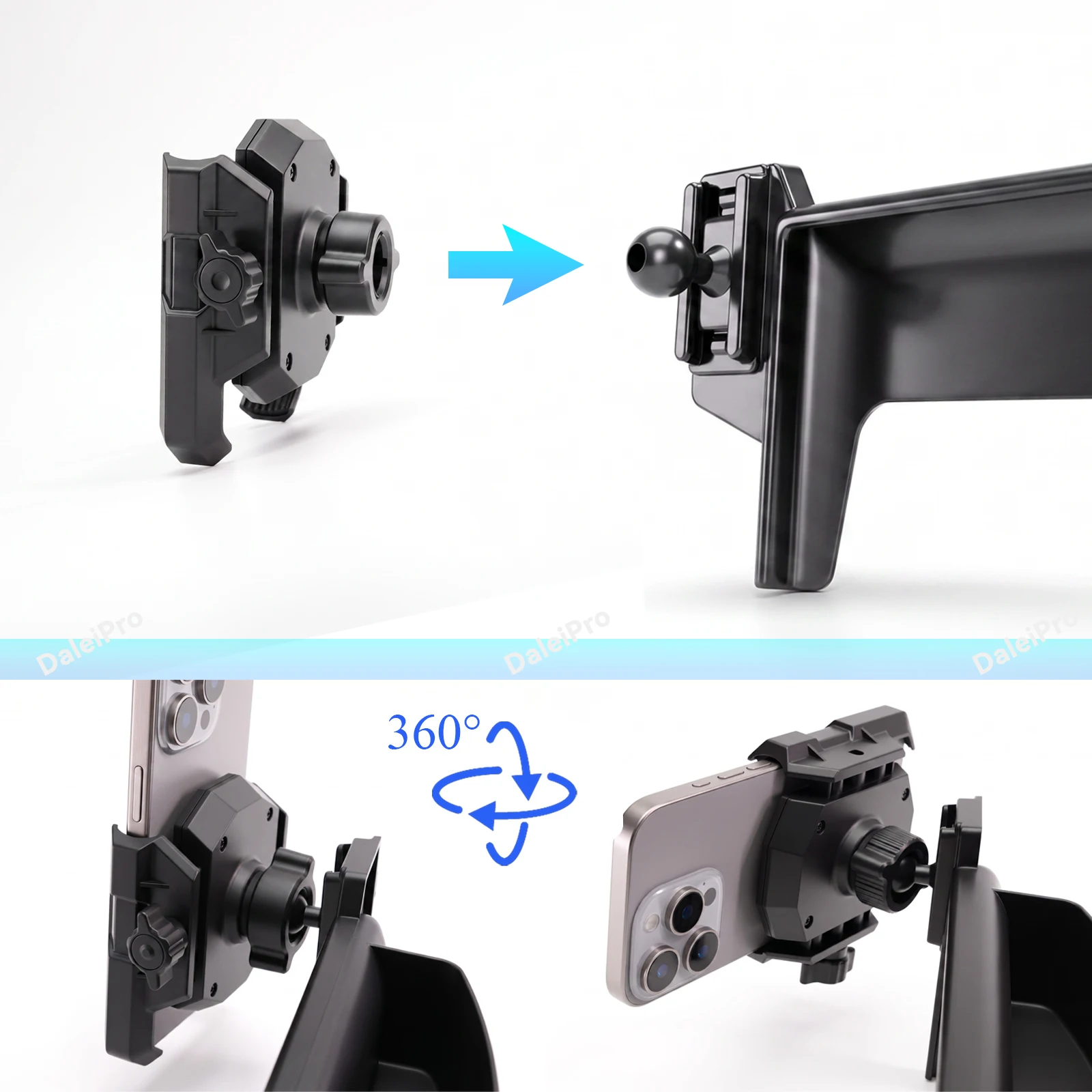 Für BMW 5er Serie G30 2021 2022 2023 / BMW 6er Serie GT G32 Maßgefertigter Telefonhalter, Clip-On Informationsdisplay-Fixierbasis – Detail 6