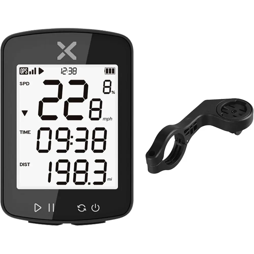 

Wireless GPS Bike Computer with Bluetooth, IPX7 Waterproof, 2.2 LCD Screen, 28-Hour Battery Life, App Support