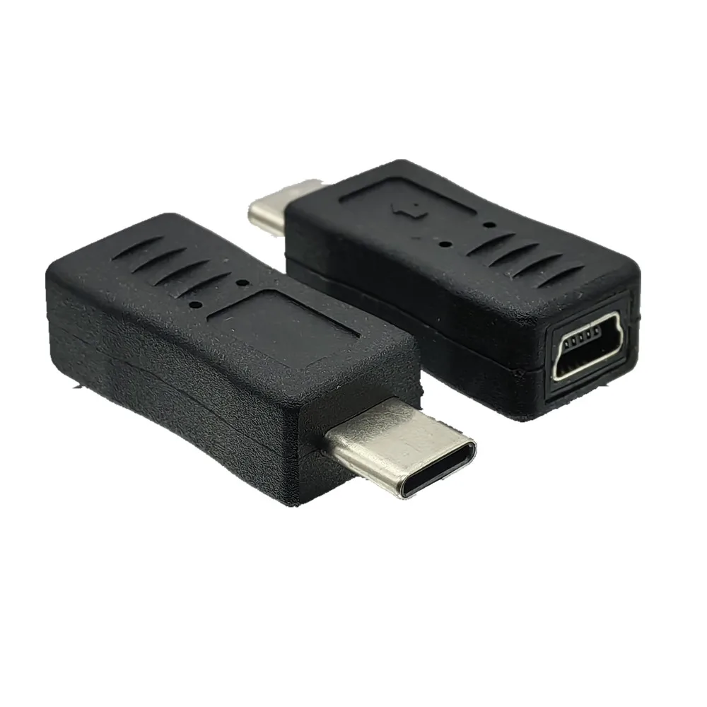 90 Degree Right Angled Mini USB 5Pin Female to Type C Male Data Sync Adapter USB-C Connector