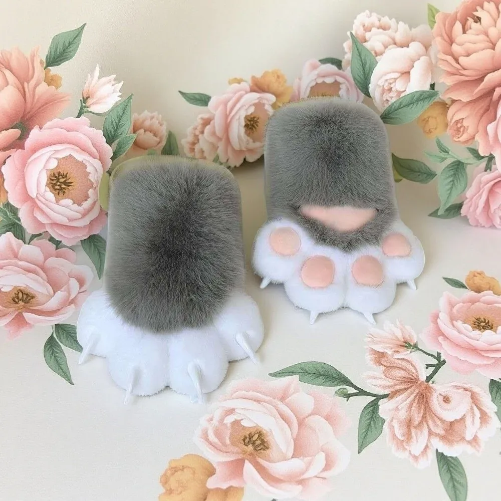 1 Stück Neuer Plüsch-Cosplay-Katzenpfoten-Handschuh Verdickte Quietschende Katzenpfoten-Fäustlinge Cartoon-Tier-Cosplay-Handschuh Geschenke – Detail 3