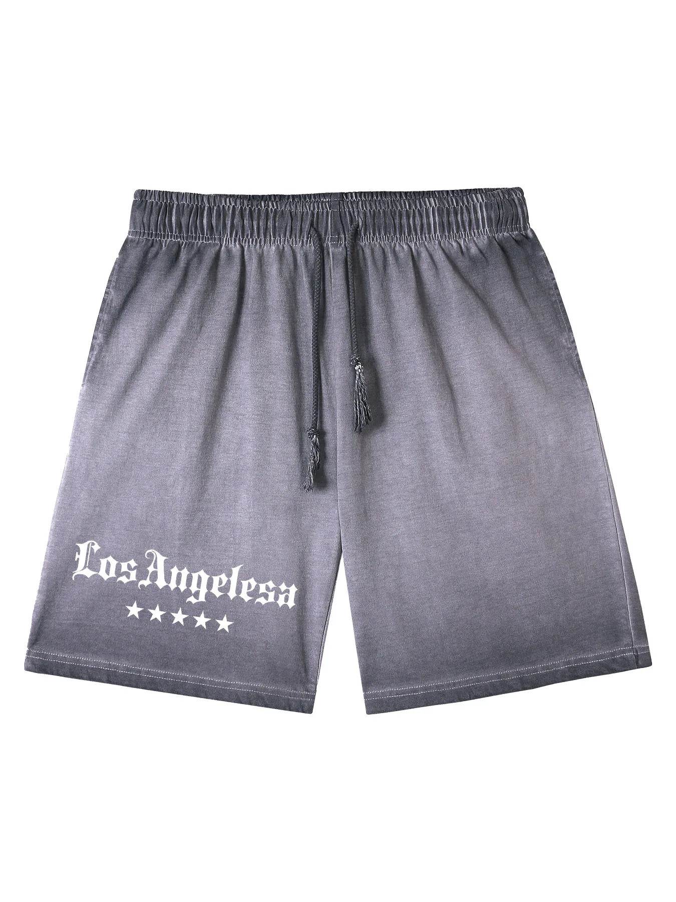 

Los Angeles text pattern, 300 grams, cotton special craft shorts, multi-color options, some thickness, suitable for daily wear