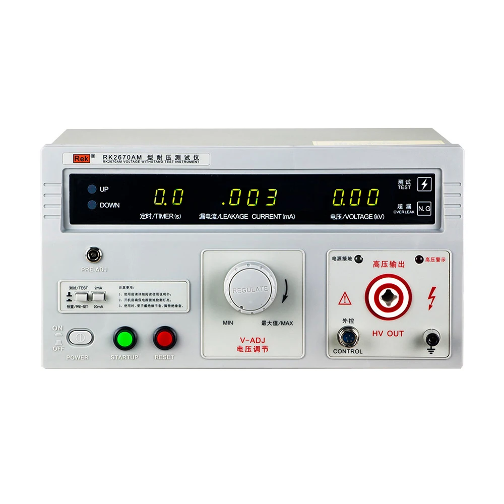 Rek Voltage tester RK2670AM Voltage 5kV breakdown current 20mA Optional PLC interface (single AC type)