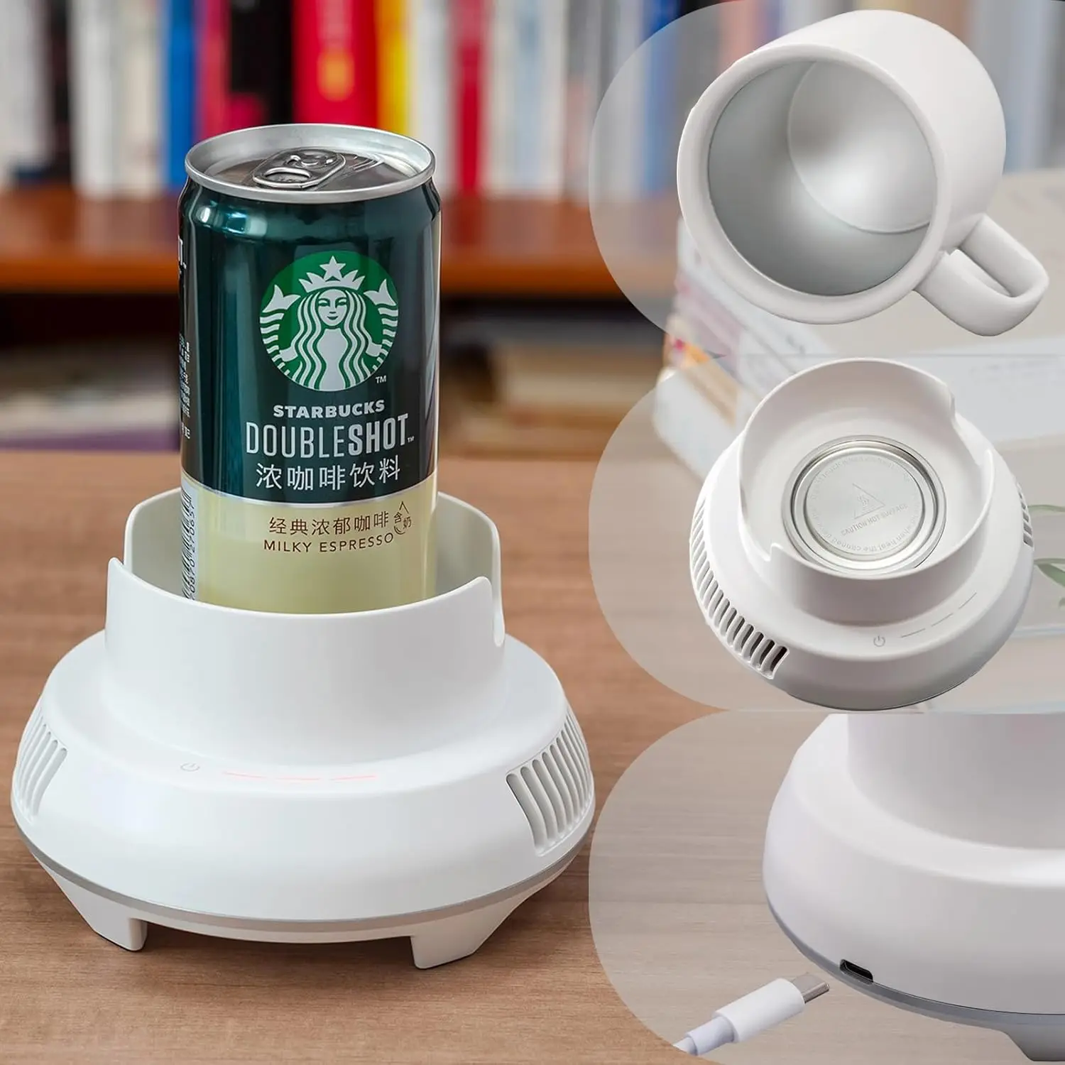 Scaldatazze e Raffreddatore per Caffè da Scrivania, Dispositivo Intelligente 2-in-1 per Raffreddare e Riscaldare Bevande