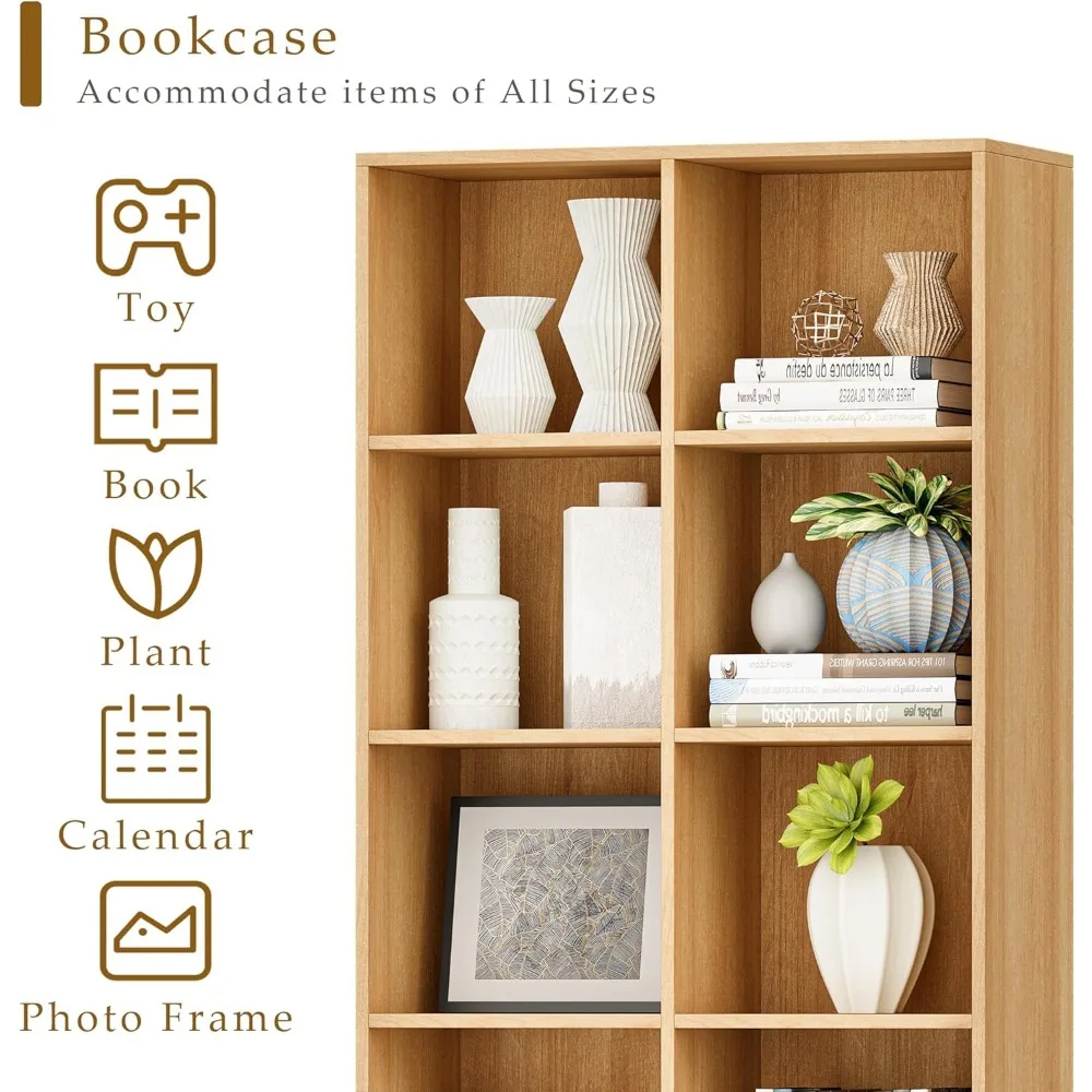 Большой книжный шкаф в стиле фермерского дома 71, с 4 регулируемыми полками и дверцами для гостиной