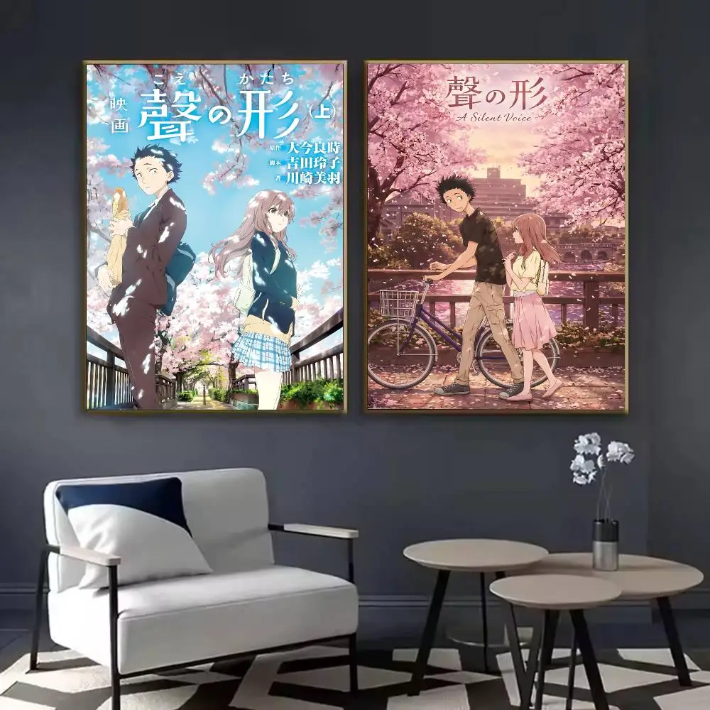 A Silent V-Voice Anime Poster Waterproof Sticky Wall Art Print For Bedroom Living Room Hallway Bar Home Decor