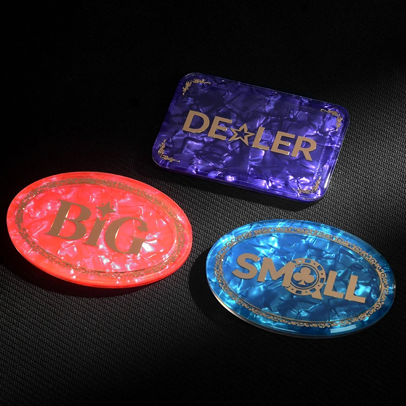 

[3pcs ] Crystal Poker Dealer Button, Dealer, Big Blind, Small Blind, Round Dealer Button for Poker Card, Acrylic, Can be Reused
