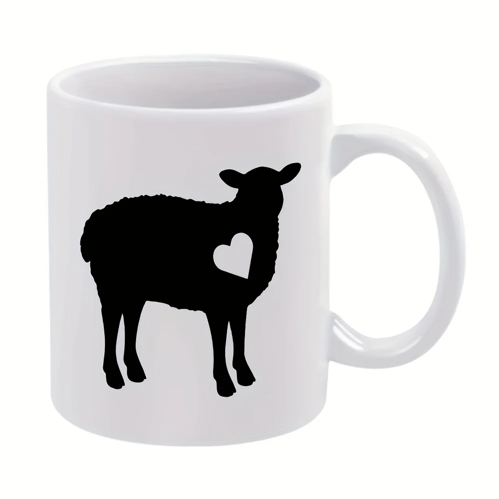

1pc, Humorous Sheep Heart Mug, 11 Oz Ceramic Drinking Cup, Perfect for Coffee, Decorative Cup, Great for Birthdays And Holidays,