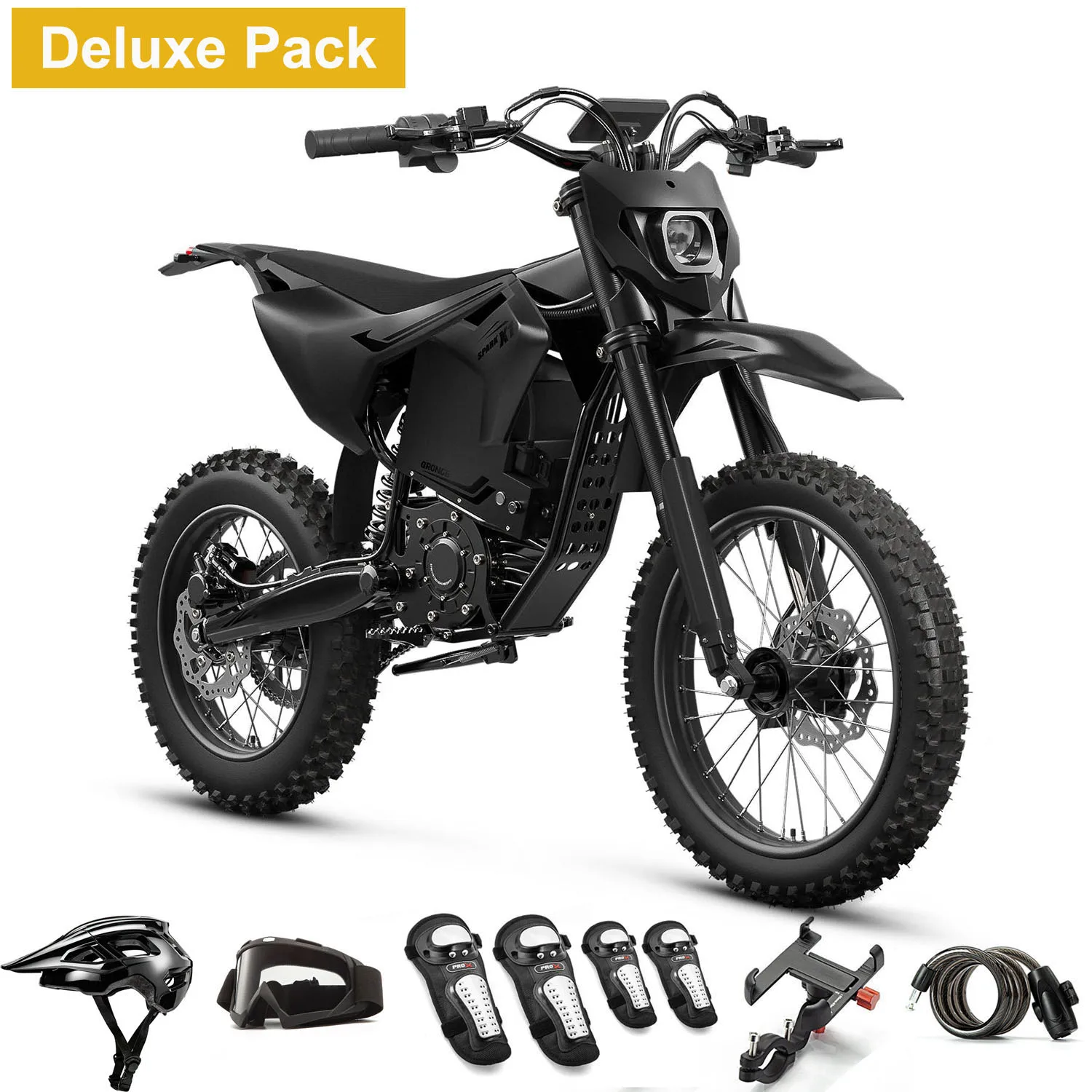 QRONGE X1 Spark L Electric Dirt Bike, 4500W Peak Electric Bicycle, 60V 28.8Ah Up to 50MPH & 60 Miles Electric Motorcycle, Full Suspension 17"/14" Off-Road Tire E-Dirt Bike for Adults Teens 1-Year Warranty image 6