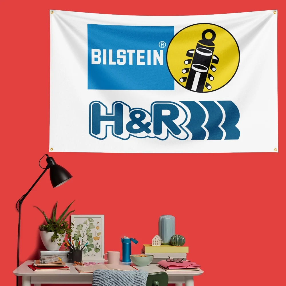 Bilstein Suspension Flag 3x5 FT 90x150cm Polyester Garage Wall Decor Banner For Auto Fans