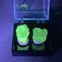 100% natural Mexico  Fluorescence Hyalite (Glass Opal) mineral specimen quartz + Box size:35*35*35mm