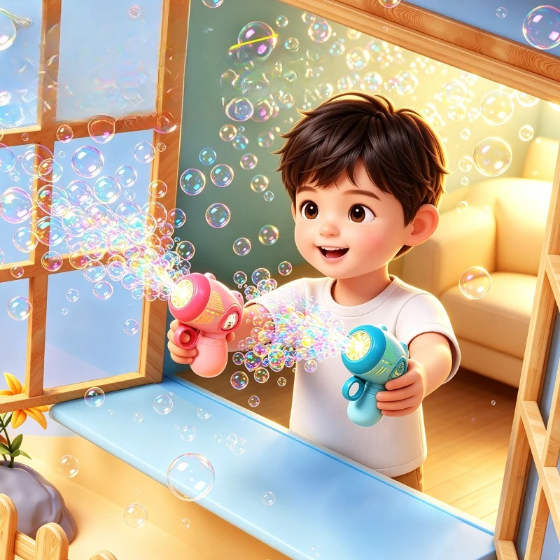 Childrens Mini Pocket Bubble Machine Handheld Fully Automatic Charging Bubble Gun Boys and Girls Kids Toys Lovely Birthday Gifts
