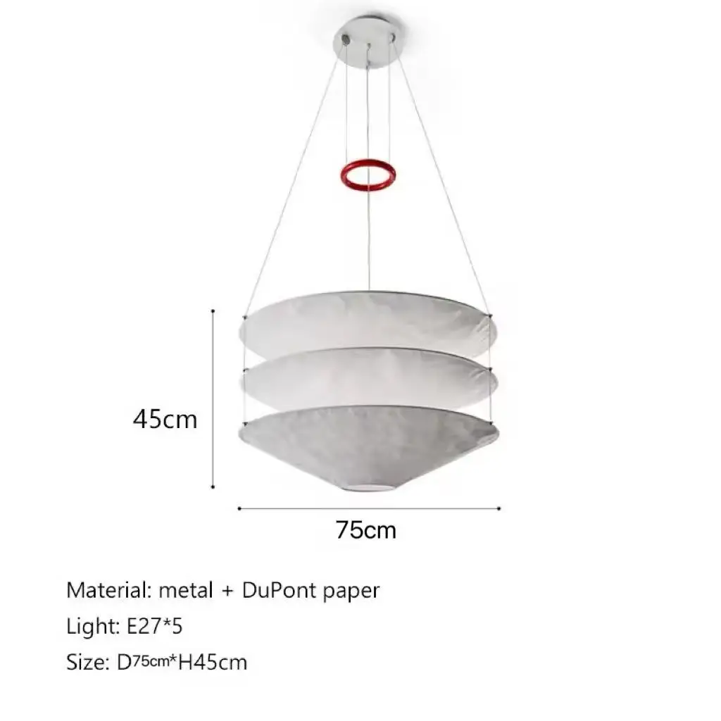 Nordic minimalistische Dupont papier Wabi Sabi kroonluchter woonkamer eetkamer slaapkamer hanglamp restaurant bar hangende lichtarmatuur