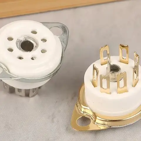 2 PCS 7pin B7G Ceramic Vacuum Tube Socket Valve Base For 6Z4/EAA91/EC92, Etc. Vintage Audio Amplifier DIY Chassis Mount