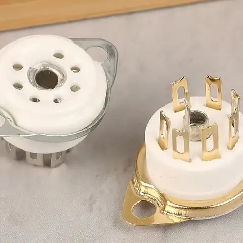 6Z4/EAA91/EC92 등을 위한 2 PCS 7핀 B7G 세라믹 진공관 소켓 밸브 베이스 빈티지 오디오 증폭기 DIY 섀시 마운트