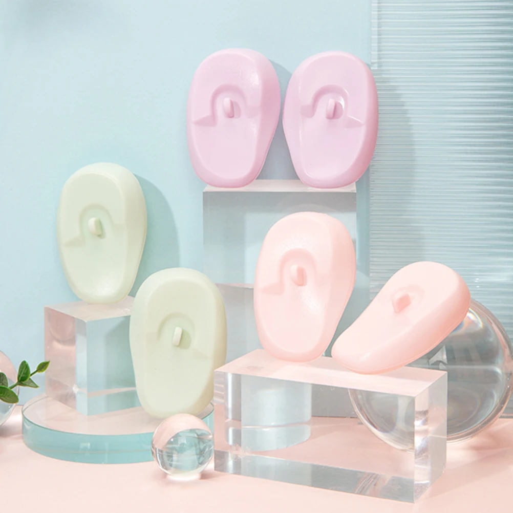 

3 Pairs Colorful Silicone Ear Covers For Hair Coloring Protectors Comfortable And Reusable