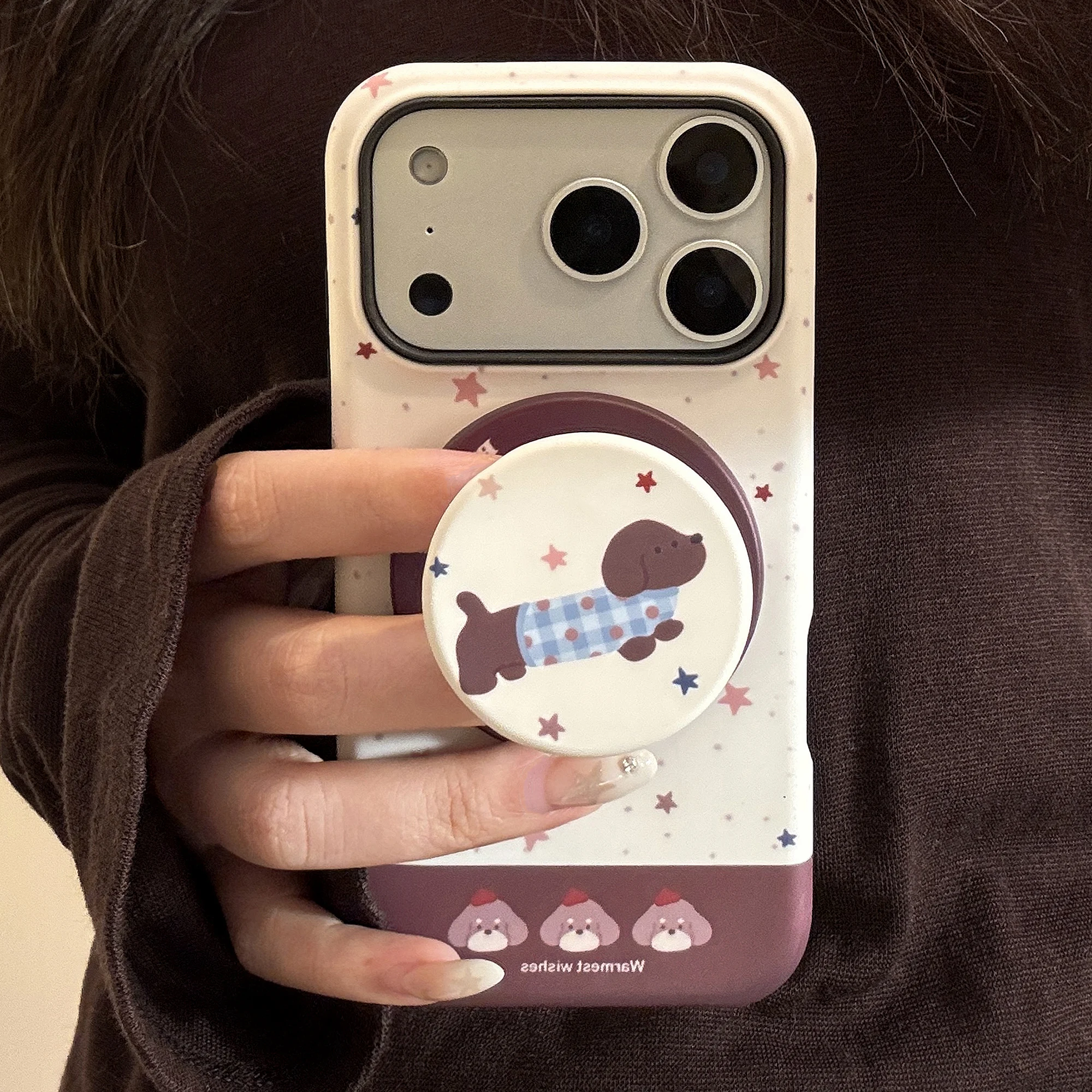 

White Qiao Star Dog Case for iphone,Supports wireless charging, lightweight and shockproof, suitable for iPhone series