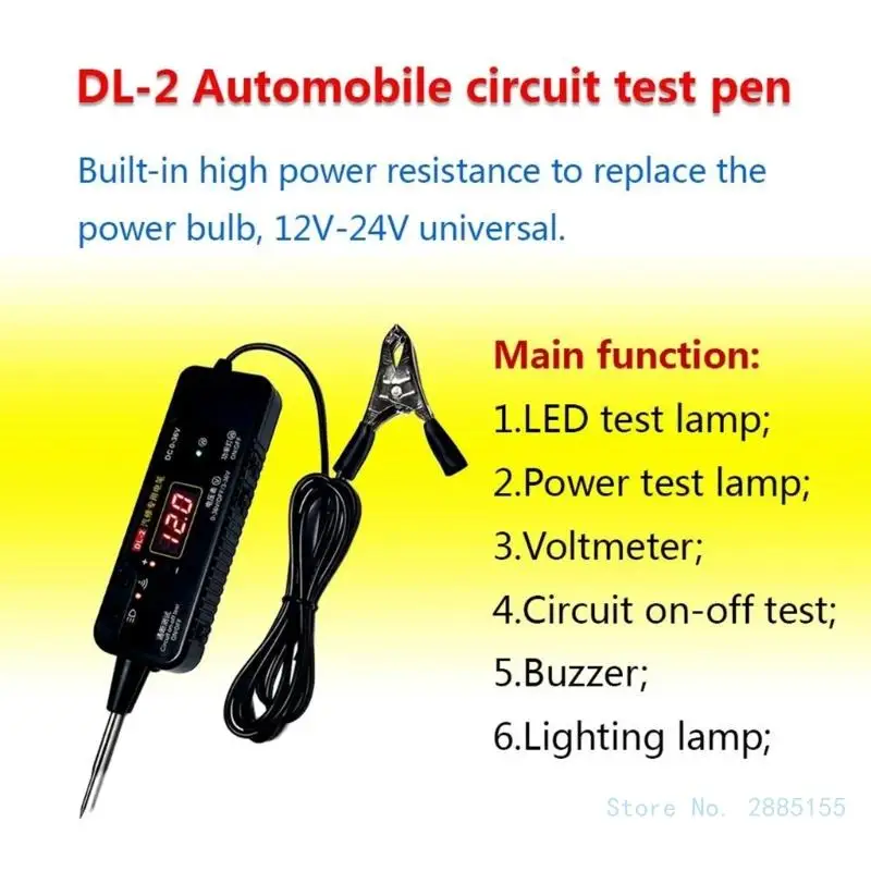 Auto Circuit Tester DC0-36V Vehicle LED Light Testing Pen Probe Car Power Voltmeter Electrical Tool