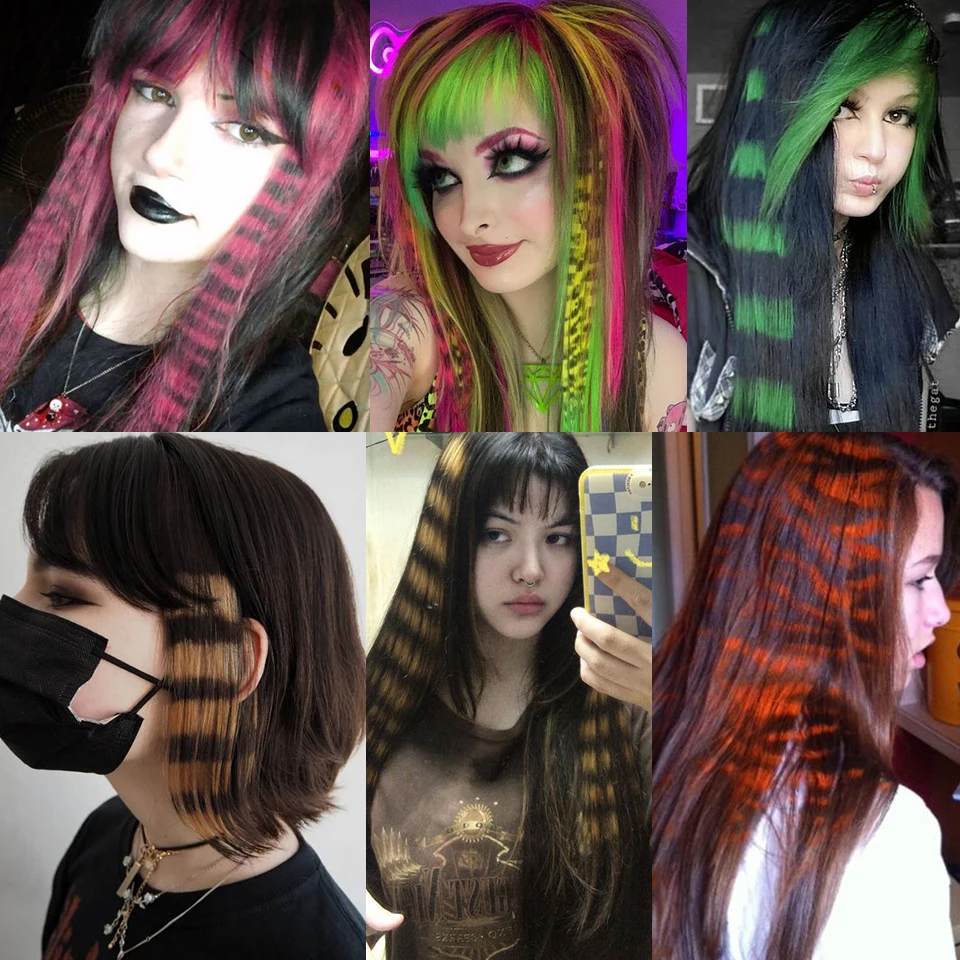 Extensión de plumas sintéticas de colores, con clip, pieza única, para mujer, cosplay, fiesta, estilo Y2K 2