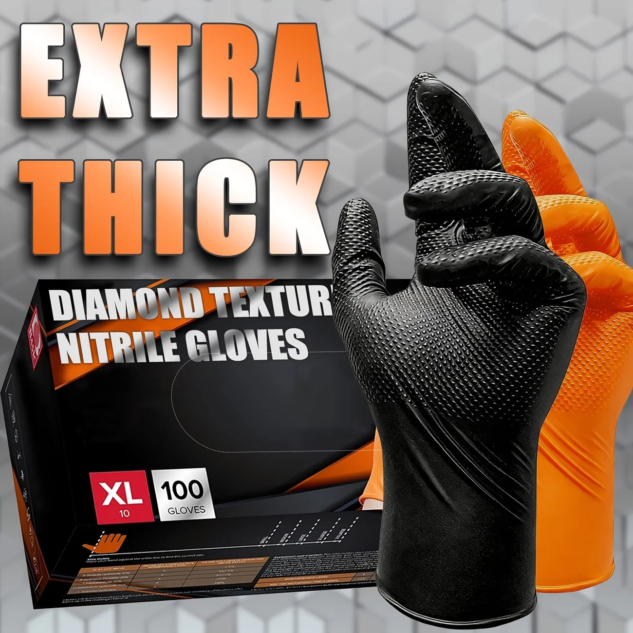 Black Diamond Logistics Nitrile Disposable Gloves 50/100 Pieces, 8.5 Mil, Powder-Free, Latex-Free, Household Cleaning Gloves