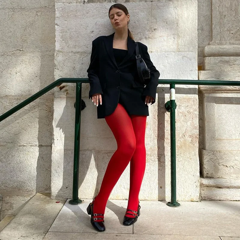 TARUXY Rote Strumpfhosen Frauen Winter Durchsichtig Schlanke Dessous Damen Strumpfhosen Neue Dessous Spitze Leggings Bodys Sexy Socken Damen – Detail 3