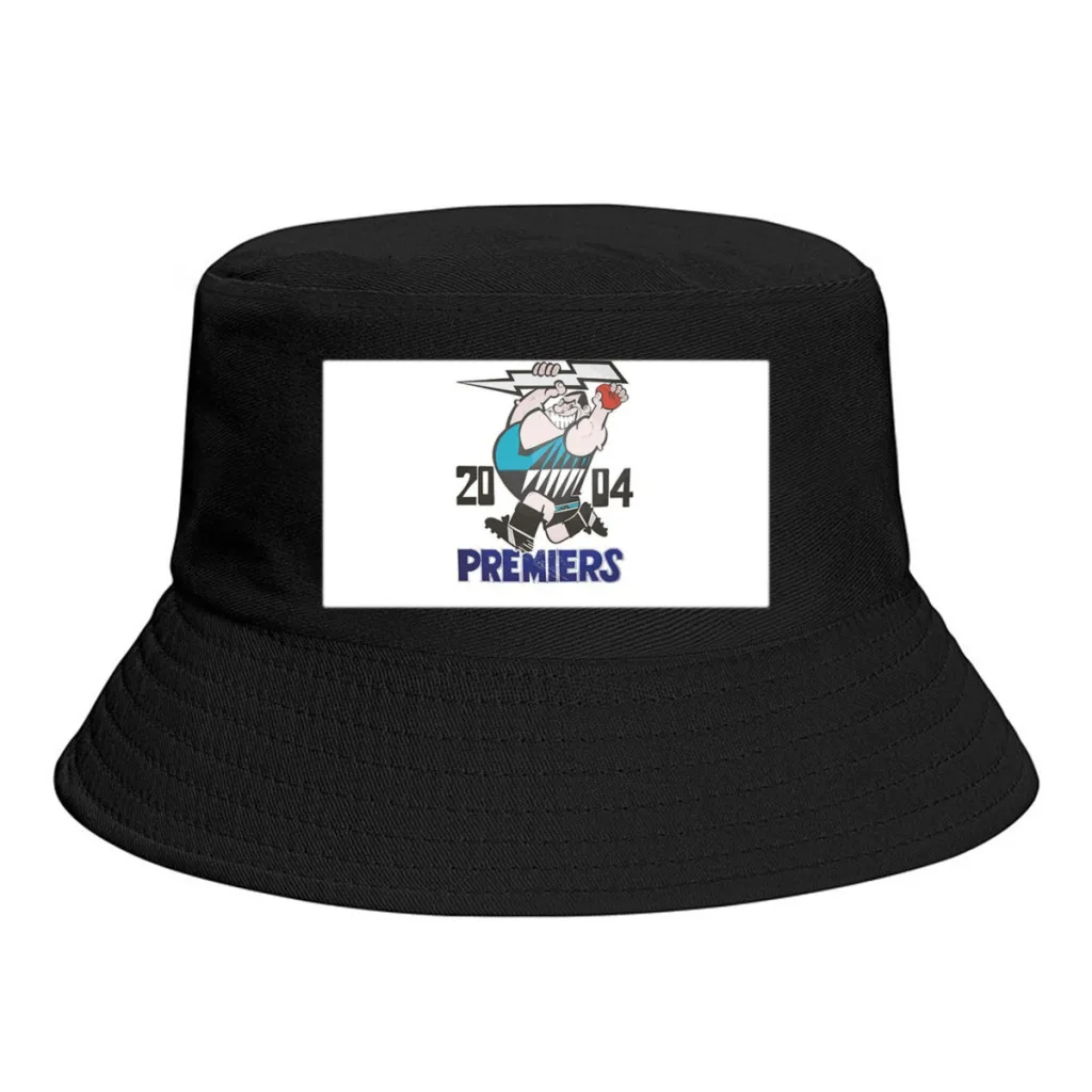 Port Adelaide Power 2004 Premiers Unisex Bucket Hat Embroidery Women Double-Sided  Hip Hop Hat Four Season Panama Beach