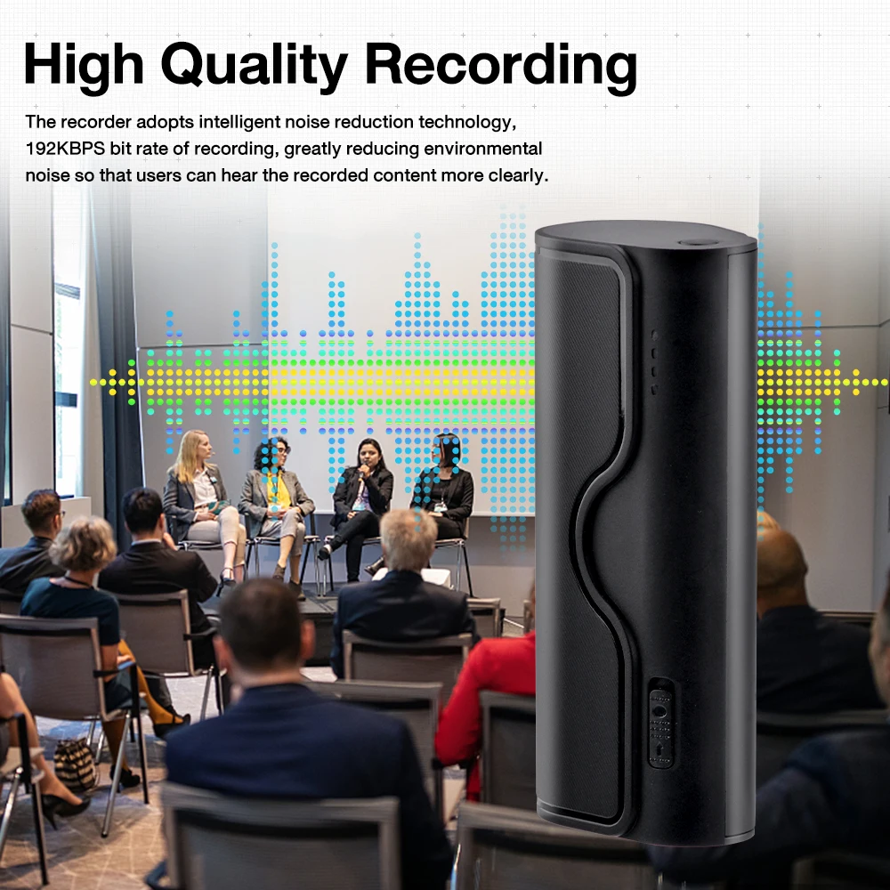 Professional Mini Voice Recorder Sound Activated Dictaphone HD Noise Reduce Recording For Lectures Meeting Portable MP3 Player