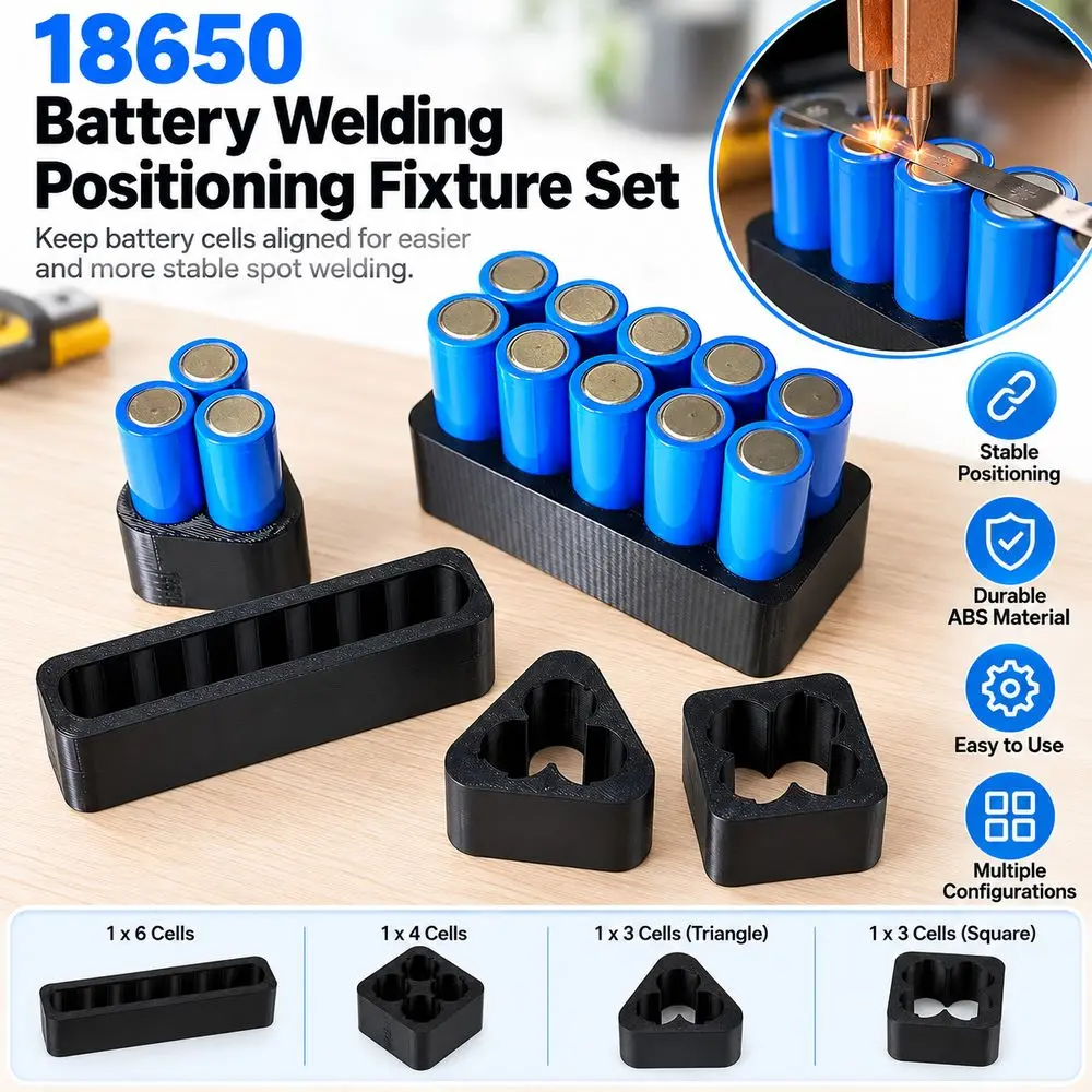 1/4Pcs Cell Alignment Jig 18650 Lithium Battery Spot Welding Fixture Plastic Multi-Cell Battery Cell Fixture Open Top