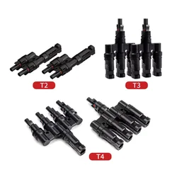 1 Pair T2/T3/T4/T5/T6 Male&Femal Branch PV Solar panel Cable Connectors 30A 1000V Electrical Photovoltaic Panel Wire Connector