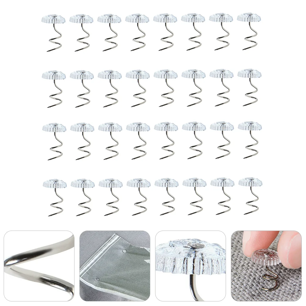 60 Pcs Adjustable Mattress Holder Bed Sheet Nails Spiral Skirt Pin for Slipcovers