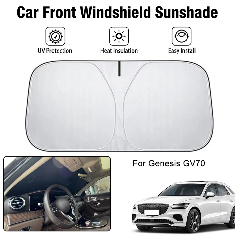 

Foldable Car Windshield Sun Shade UV Block Heat Insulation For Genesis GV70 Interior Protection Accessories
