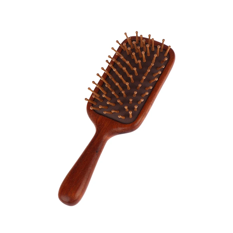 مشط تدليك وسادة هوائية مربعة كبيرة، مشط محمول لتصفيف الشعر من خشب الصندل، مشط احترافي لصالونات تصفيف الشعر