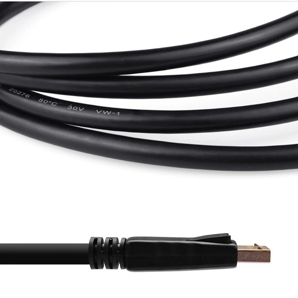 Kabel DP, kabel koneksi komputer ke TV HD, kabel video laki-laki ke laki-laki, kabel displayport, 1.8m, 3m, 5m