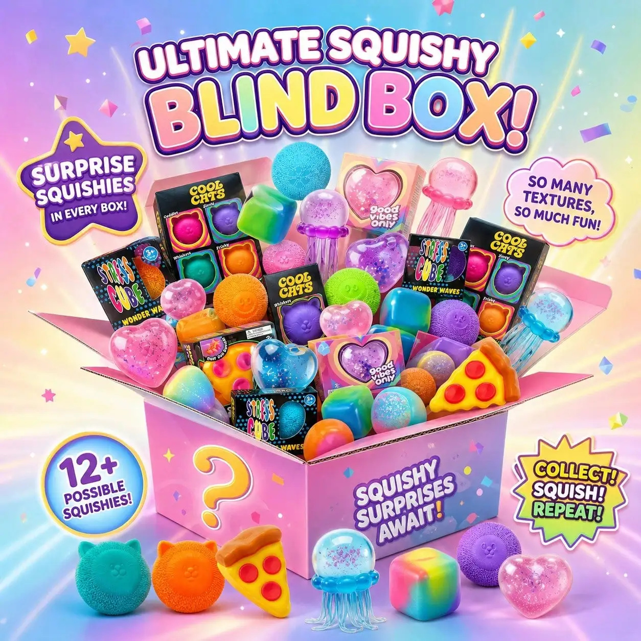 Multi Slow-Rising Squishies, zufällige Auswahl: Käse-Quetschspielzeuge, gedämpfte Brötchen und Knödel, langes Butterbrot, Bären-Squishy-Spielzeuge