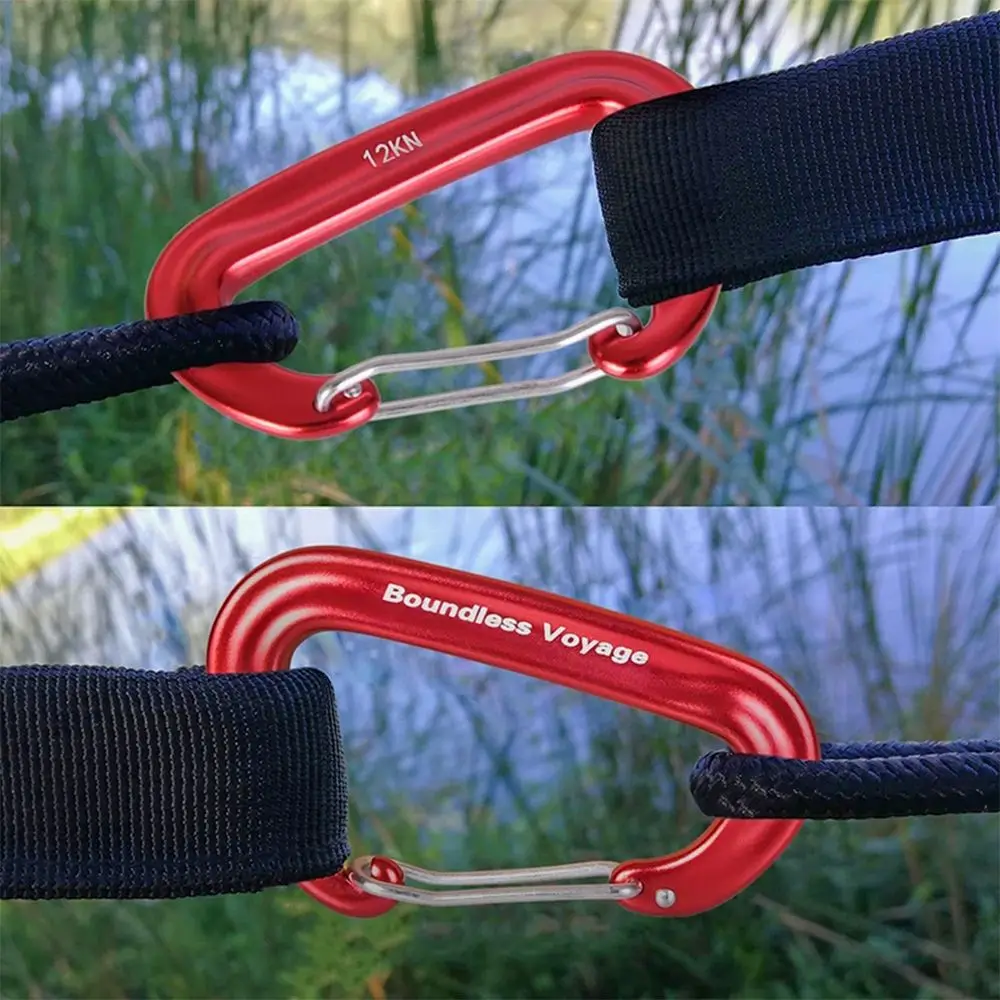 12KN Outdoor Ascend Aluminum Climbing Key Hooks Mountaineering Protective Equipment Professional Carabiner Security Master Lock