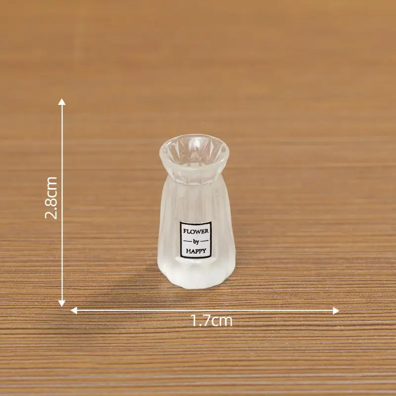 5/10 Peças Miniatura de Ornamento para Casa de Bonecas, Pequeno Vaso Transparente, Modelo de Resina, Artesanato, Estatueta, Decoração de Jardim de Fadas, Acessório DIY