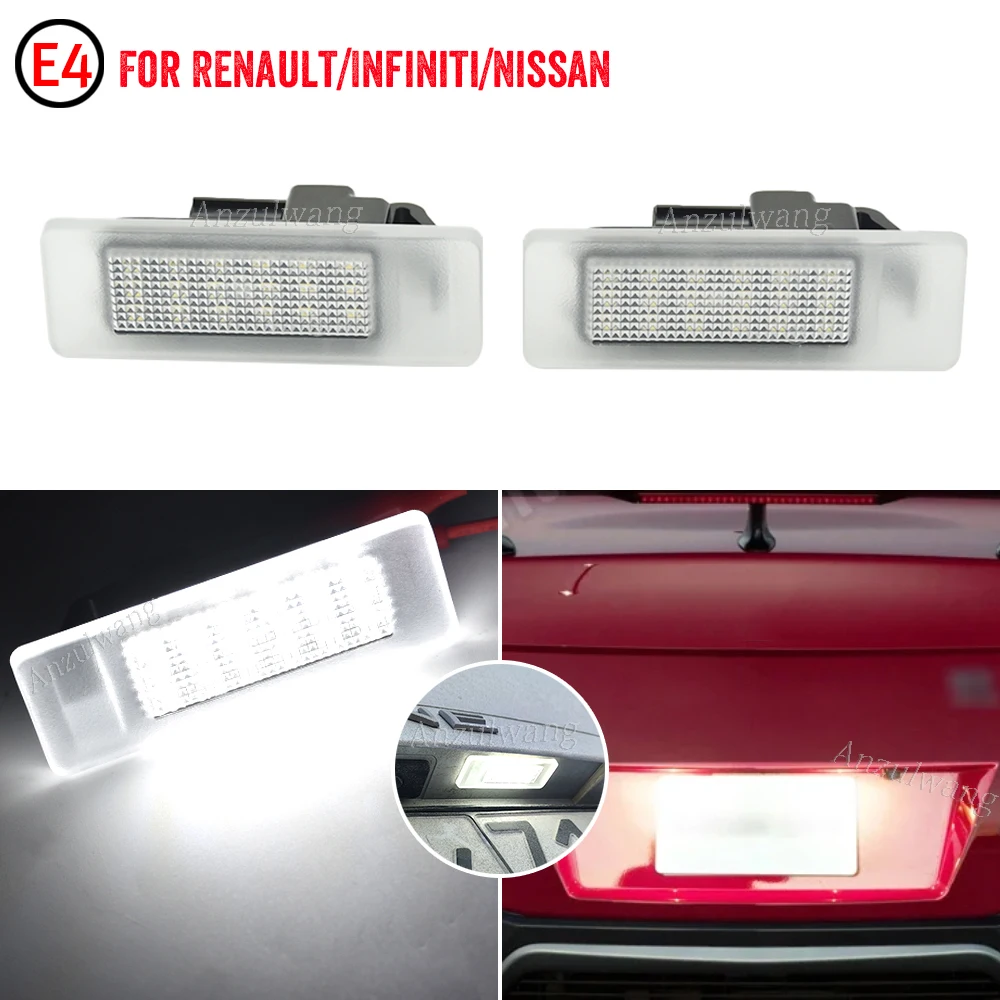 

LED Number Plate Lamp For Renault Koleos Clio Logan Sandero Talisman Trafic stanga Samsung White License Plate Light Assembly