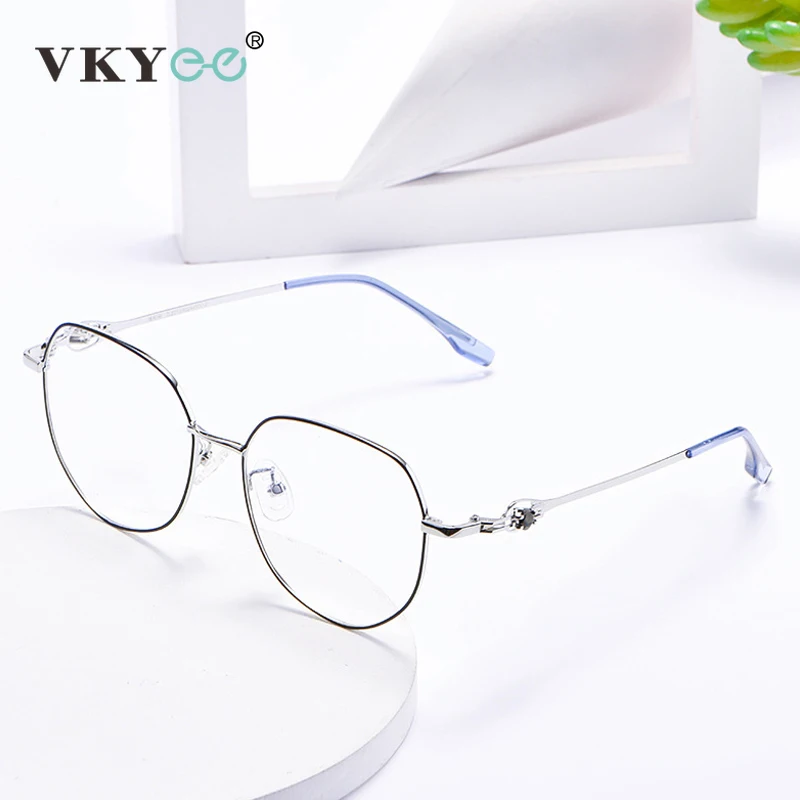 VICKY Simple Fashion Geometric Oval Design Men Women Anti-blue Light Reading Glasses Can Be Customized Prescription 9603