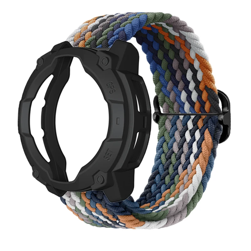 

Для Garmin Instinct 3, солнечный AMOLED смарт-часы, чехол с ремешком, нейлоновый ремешок, защитный чехол-бампер, мягкий спортивный ремень