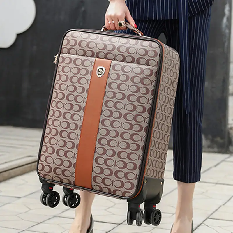 High Grade Suitcase female fashion male travel luggage pull rod box trolley carry on with handbag luxury 16/20/24 boarding case