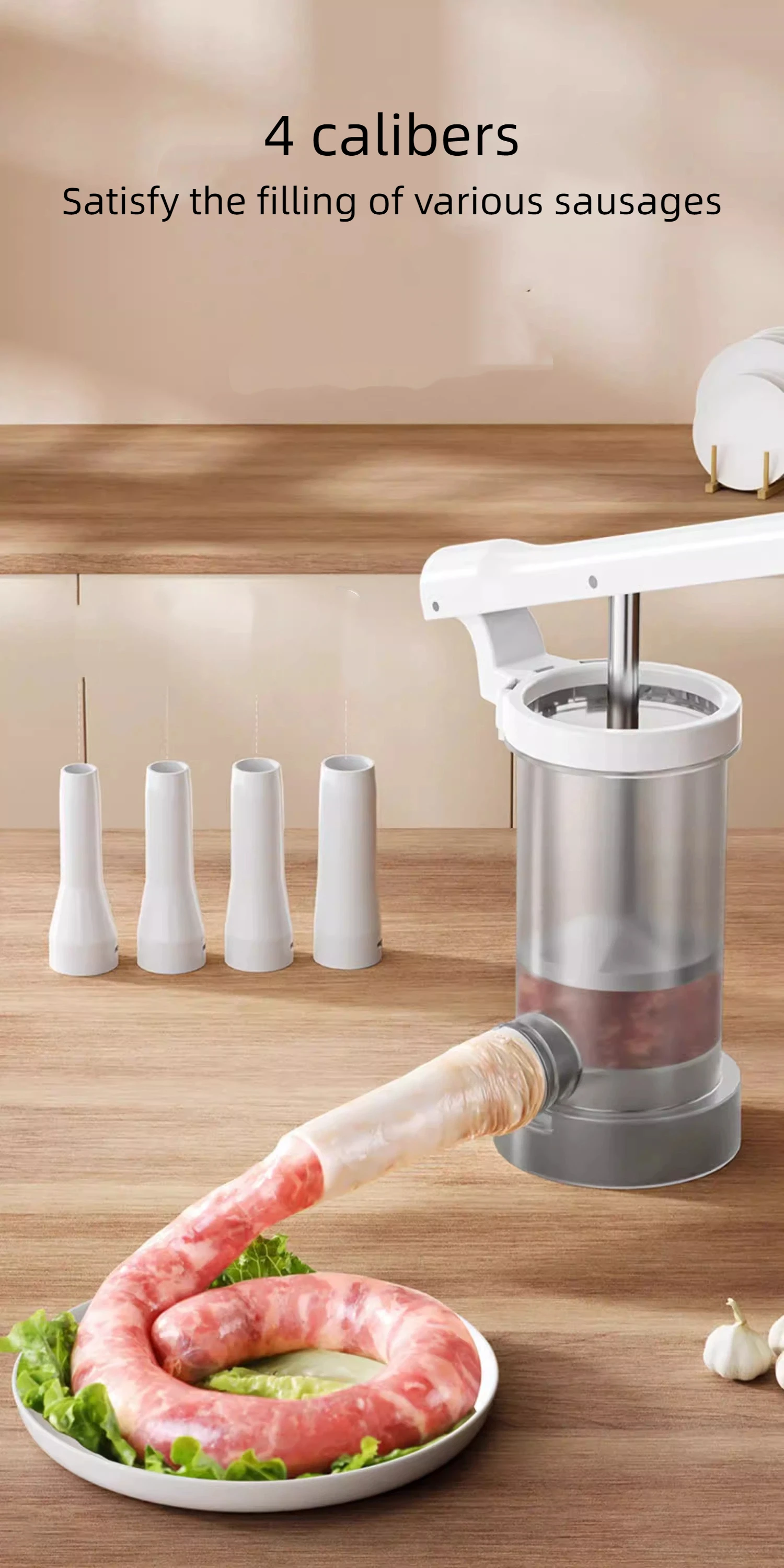 Wurstfüllmaschine für den Haushalt, manuelle Wurstfüllmaschine, Wurstfüllgerät für den Haushalt. – Detail 8
